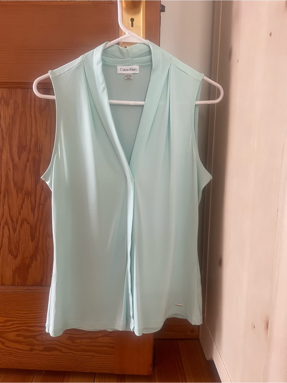 Calvin Klein Sleeveless V-Neck Camisole in Mint